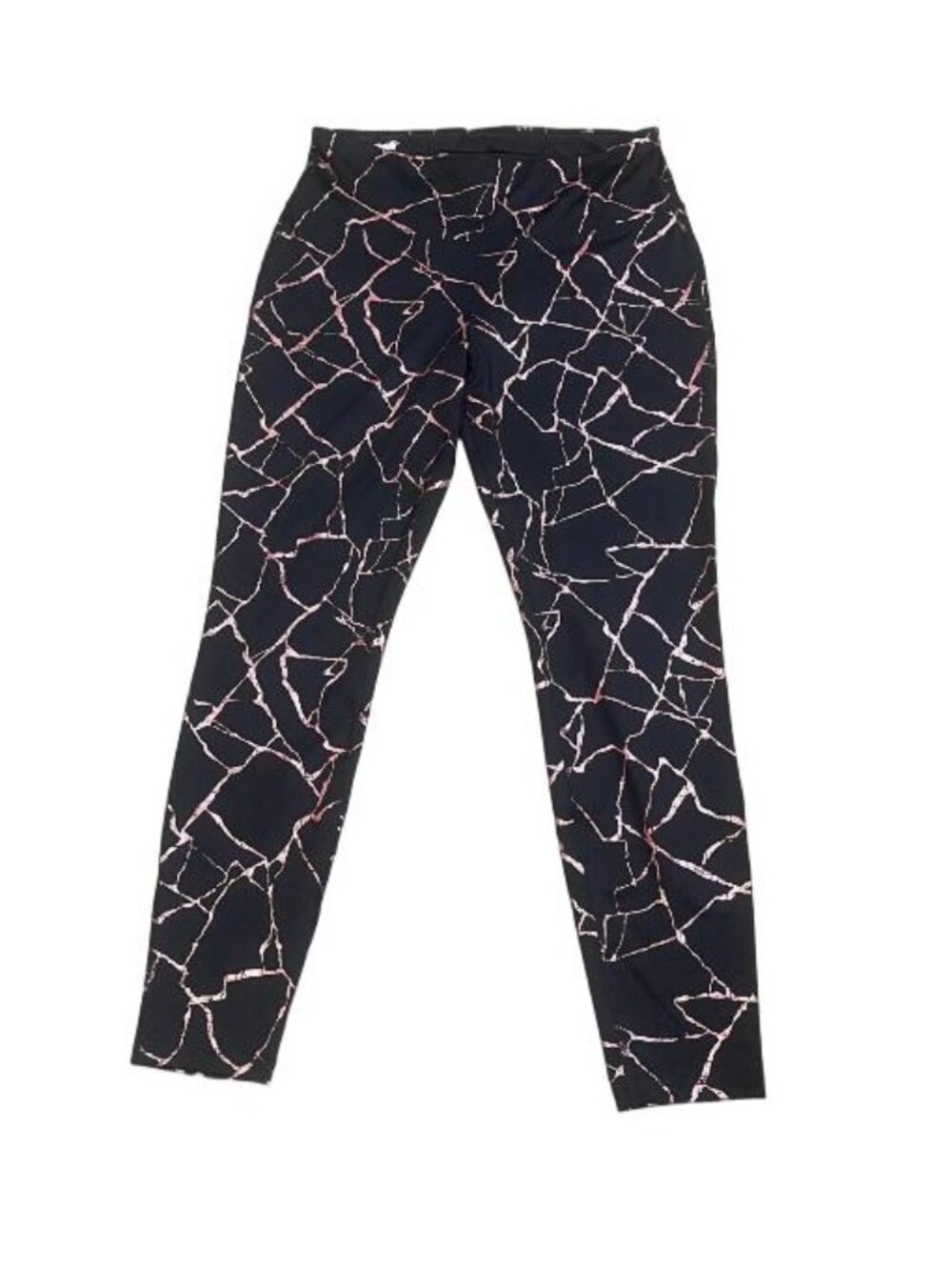 Metallic Rose Gold Crackle Print Leggings